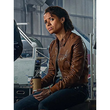 Abby Lift 2024 Brown Leather Jacket