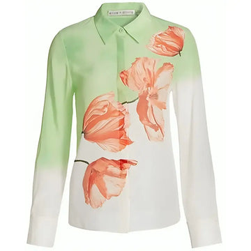 Katherine Kelly Lang Bold and the Beautiful Green Flower Printed Shirt