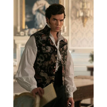 Bridgerton S03 Luke Newton Black Vest