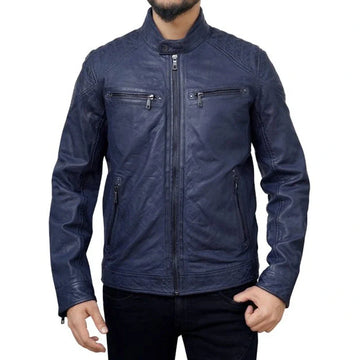 Men's Cafe Racer Style Leather Jacket