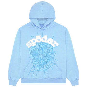 Sp5der Web Sky Blue Hoodie