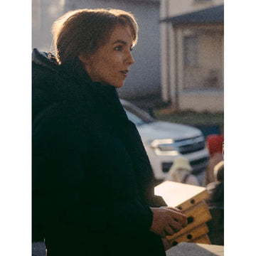 Jodie Comer The Bikeriders Black Puffer Jacket