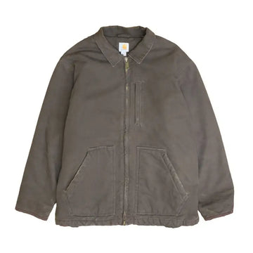 Vintage Carhartt Canvas Work Ridge Jacke Brown Sherpa Lined
