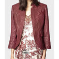 Athena Grant Maroon Leather Maroon Jacket