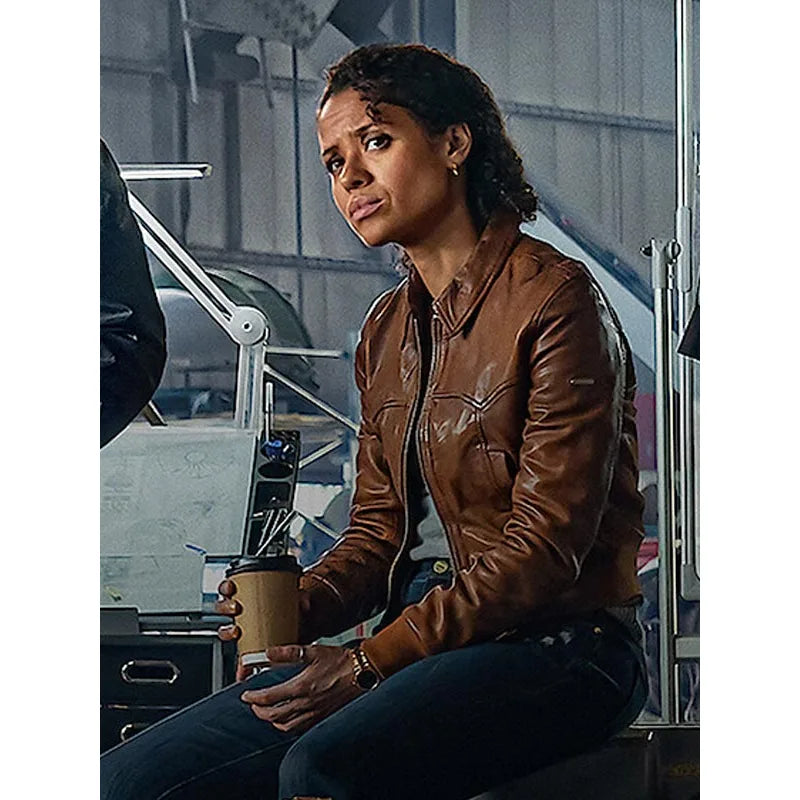 Abby Lift 2024 Brown Leather Jacket