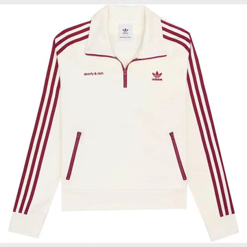 Adidas Quarter Zip White Track Jacket