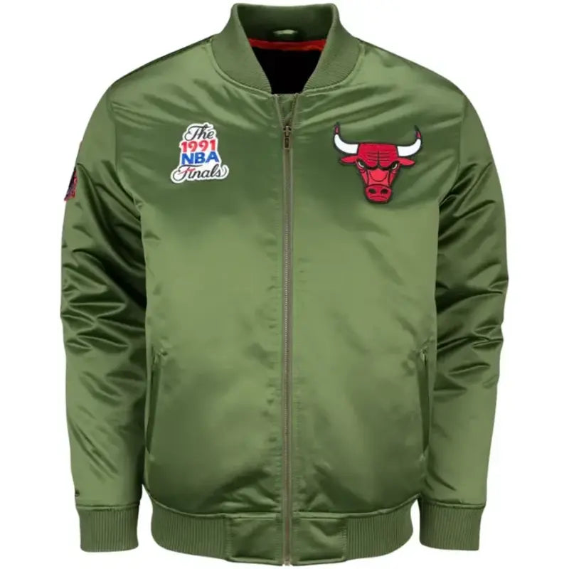 Chicago Bulls Alana Powlowski Green Satin Bomber Jacket