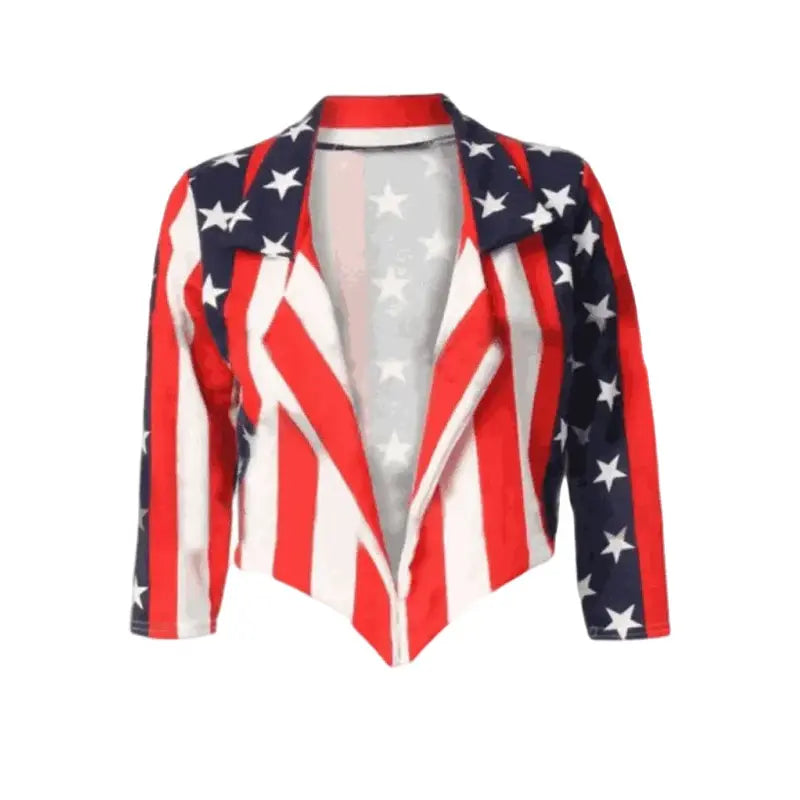 American Flag Cropped Jacket