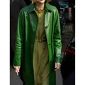 Anna Wintour Green Leather Coat