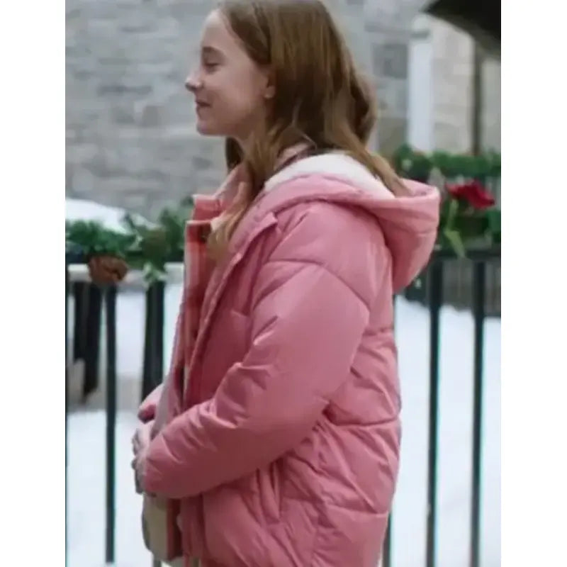 Women's Ava Weiss Falling Like Snowflakes 2024 Pink Puffer Jacket