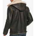  Waxed Hooded Aviator Men's Brown Jacket