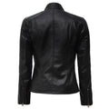 Slim Fit Leather Women's Black Jacket