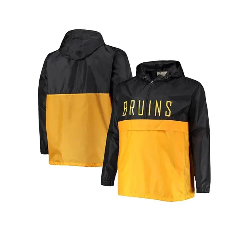 Boston Bruins Hockey Pullover Satin Jacket
