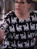 Call Me kat S03 Mayim Bialik Cat Print Top