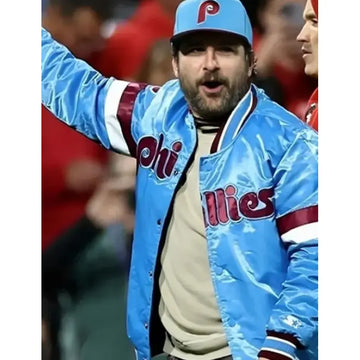 Charlie Day Philadelphia Phillies Blue Varsity Jacket