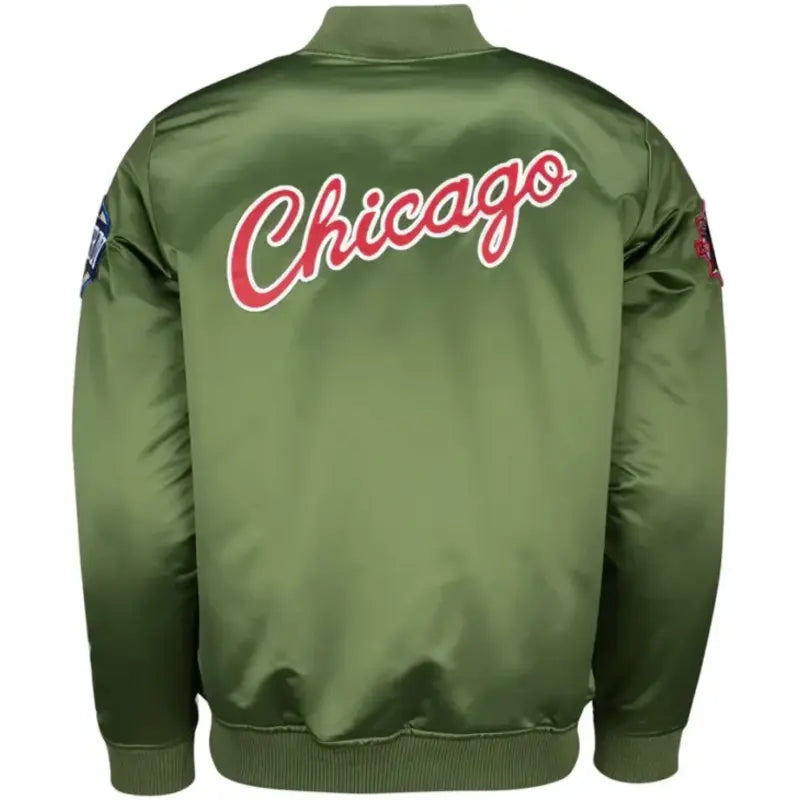 Chicago Bulls Alana Powlowski Green Satin Bomber Jacket