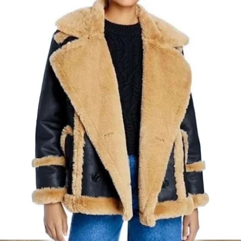 Collins Shearling Ted Lasso S03 Flo ‘Sassy’ Leather Jacket
