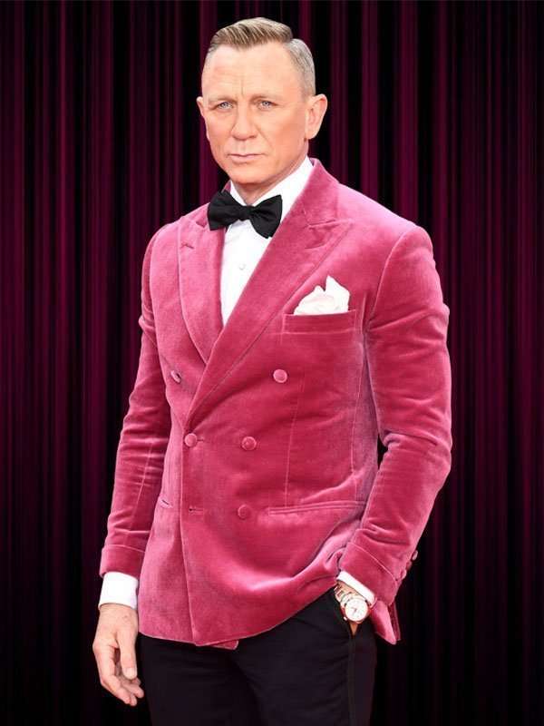 No Time to Die Premiere Daniel Craig Pink Jacket
