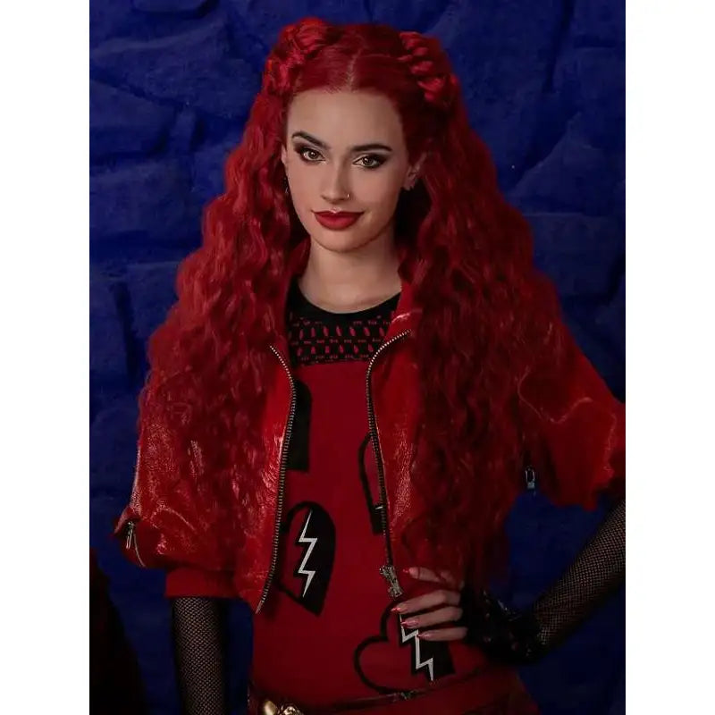 The Rise Of Red 2024 Kylie Cantrall Descendants Cropped Leather Jacket