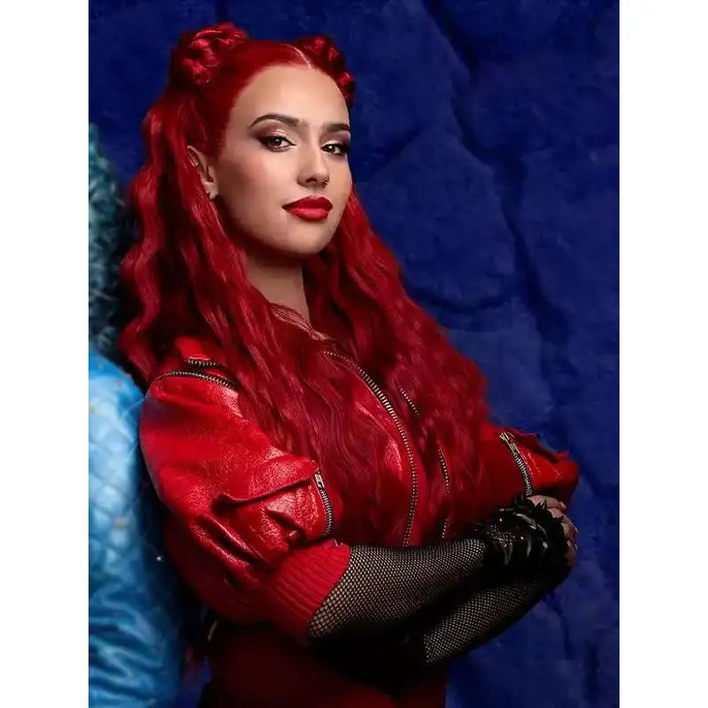 The Rise Of Red 2024 Kylie Cantrall Descendants Cropped Leather Jacket