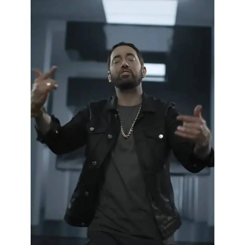 Eminem Houdini Black Trucker Black Jacket