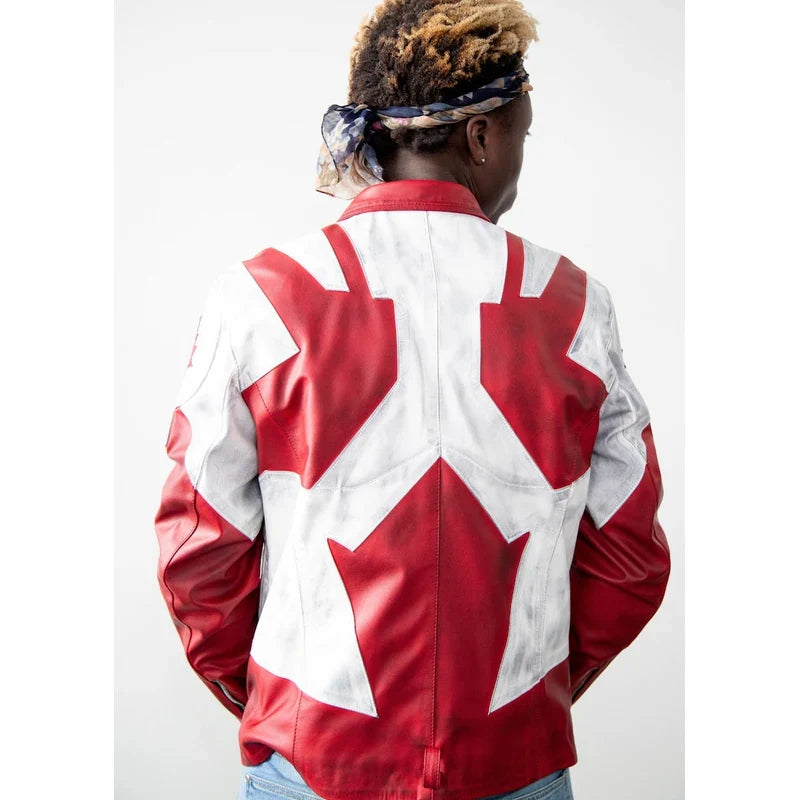Handmade Canadian Flag Bomber Jacket