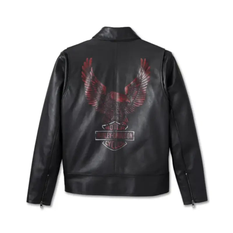 Harley Davidson Leather Jacket with Eagle on Back For Men