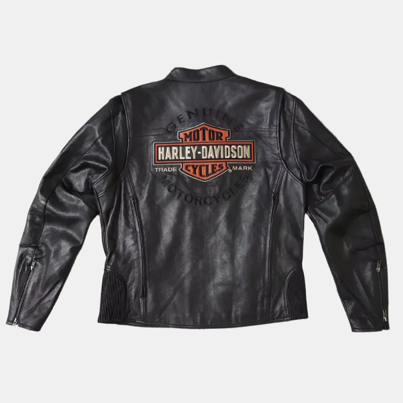 Harley Davidson Men Black Biker Leather Jacket