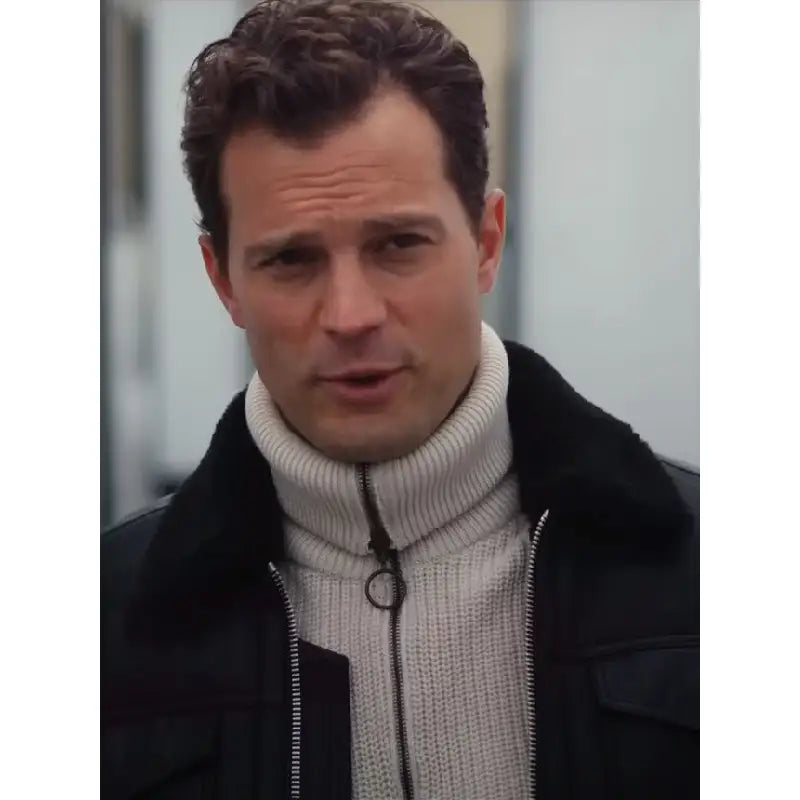 Jamie Dornan Heart Of Stone 2023 Black Leather Jacket