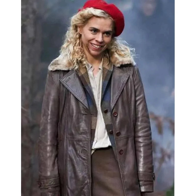 I Hate Suzie Billie Piper Brown Leather Coat
