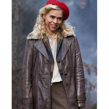 I Hate Suzie Billie Piper Brown Leather Coat