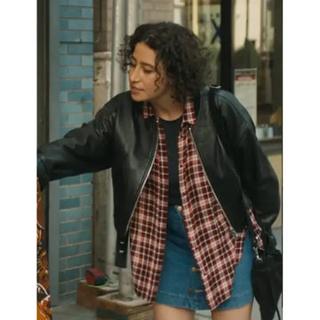 Ilana Glazer Babes 2k24 Black Leather JacketIlana Glazer Babes 2k24 Black Leather Jacket
