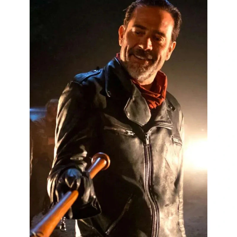 The Walking Dead Dead City Negan Smith Black Biker Leather Jacket