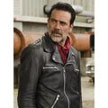 The Walking Dead Dead City Negan Smith Black Biker Leather Jacket