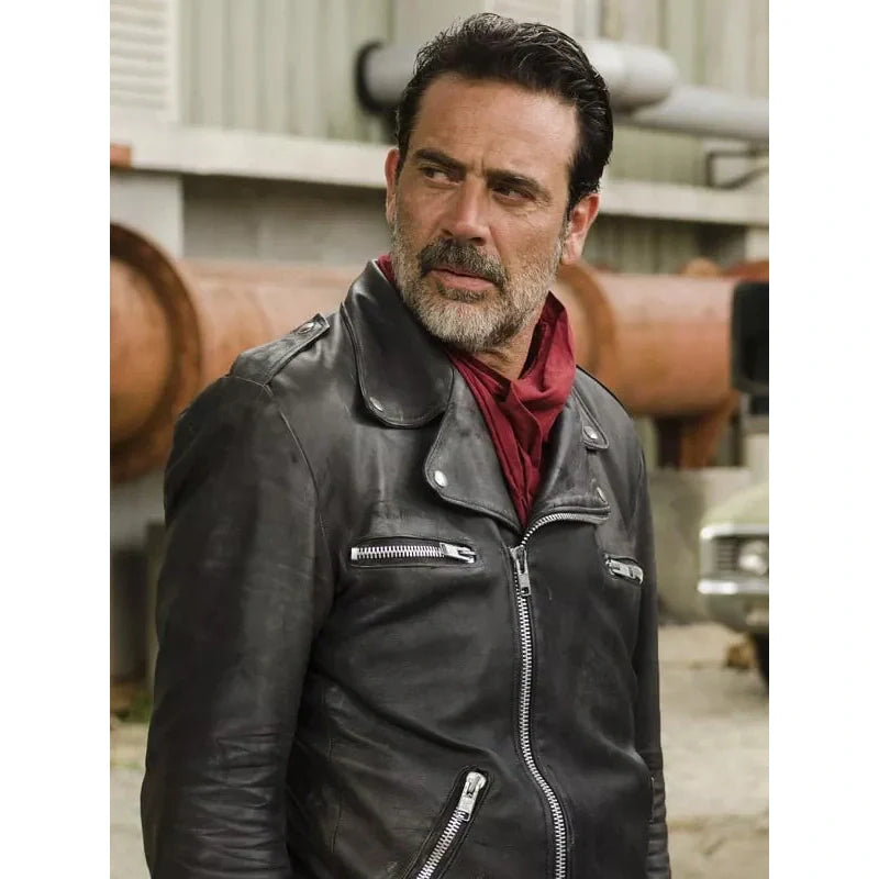 The Walking Dead Dead City Negan Smith Black Biker Leather Jacket