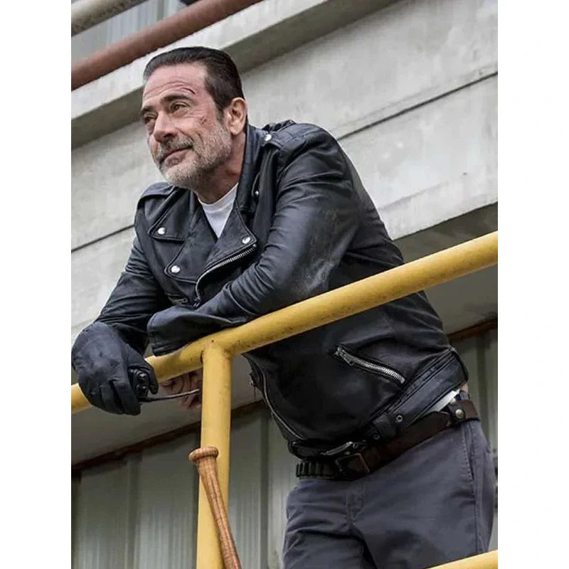 The Walking Dead Dead City Negan Smith Black Biker Leather Jacket