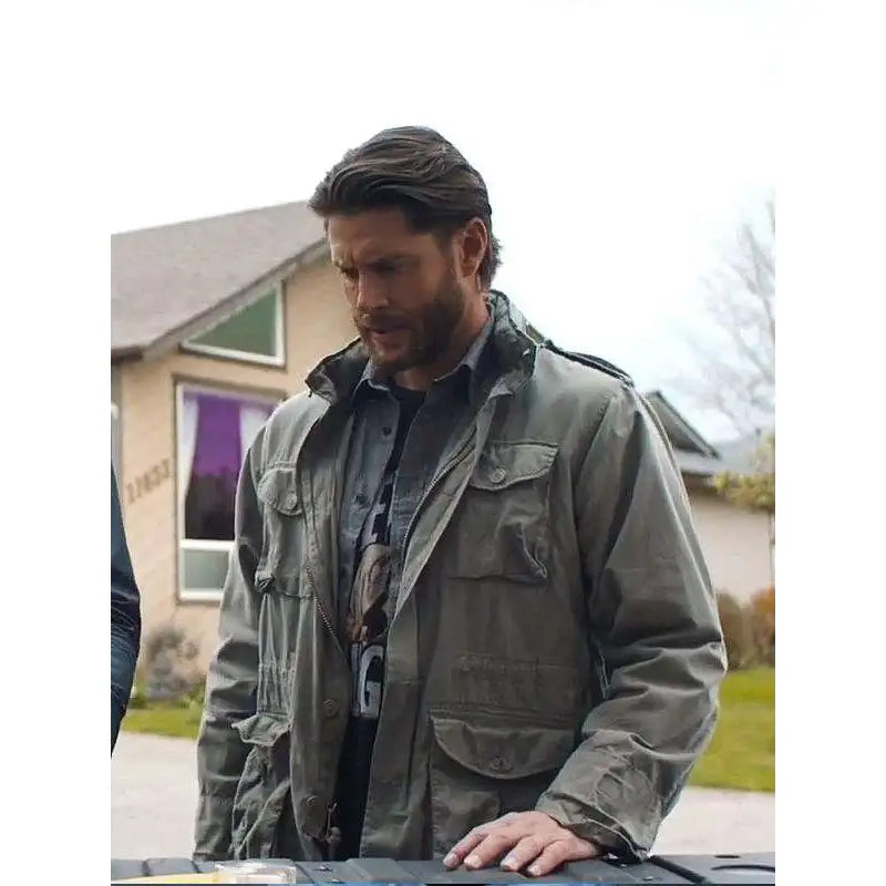 Russell Shaw Tracker 2024 Jensen Ackles Green Cotton Jacket