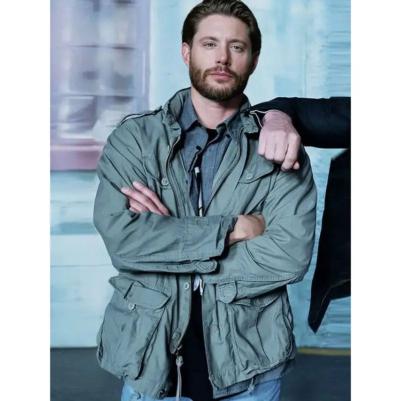 Russell Shaw Tracker 2024 Jensen Ackles Green Cotton Jacket