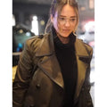 Jessica Alba Brown Cotton Trench Coat