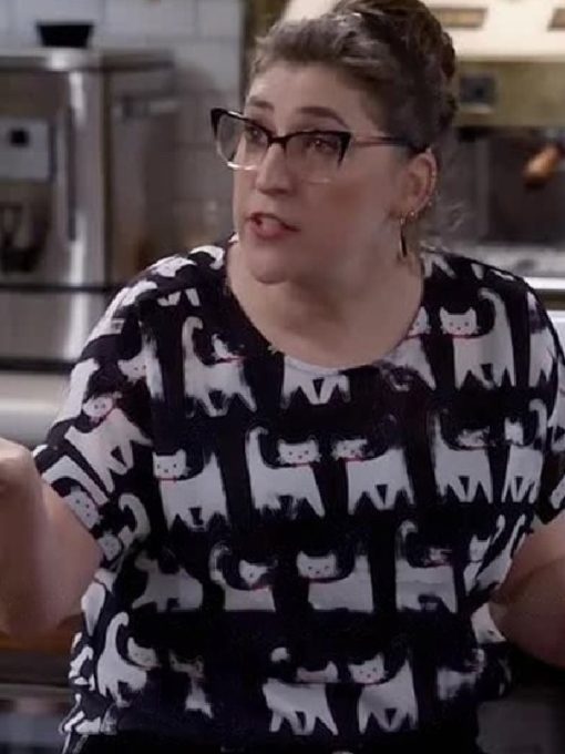 Call Me kat S03 Mayim Bialik Cat Print Top