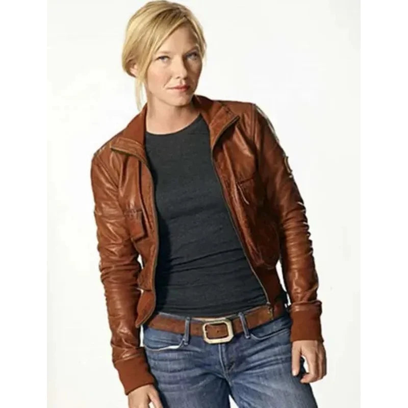 Chase Kelli Giddish Annie Frost Leather Jacket