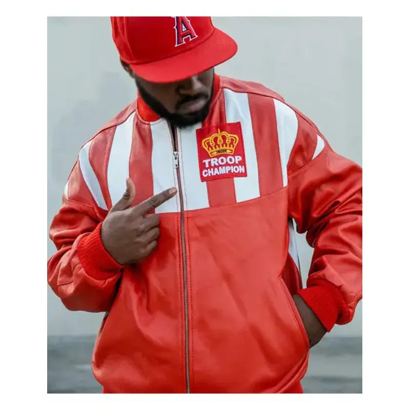 LL Cool J Troop Red Leather Jacket