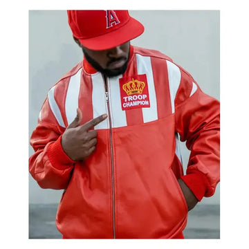 LL Cool J Troop Red Leather Jacket