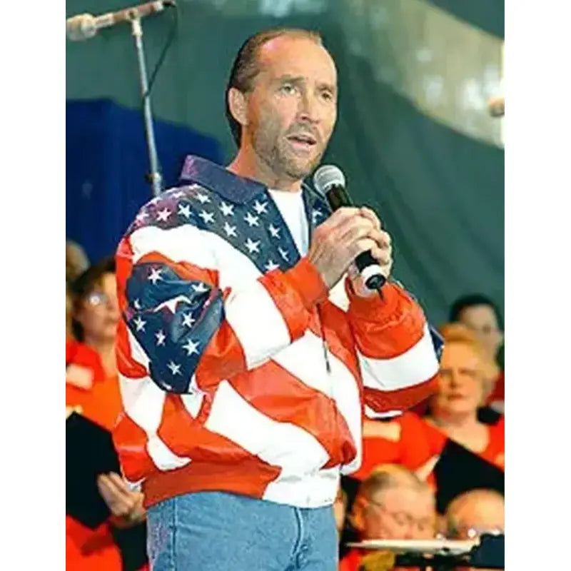 Lee Greenwood American Flag Multiple Colors Leather Jacket