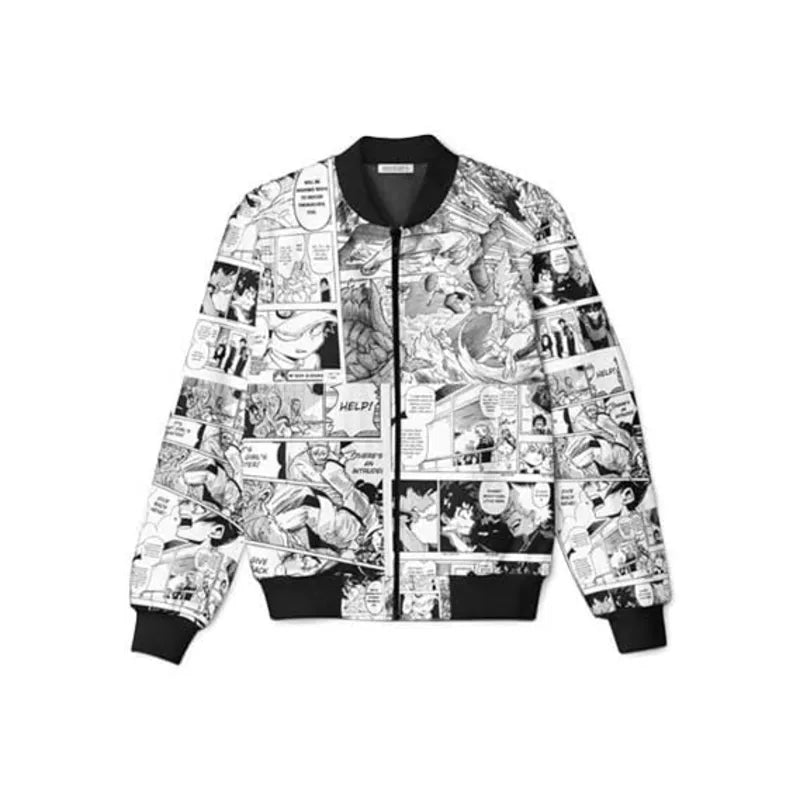 Manga Amine Koverify Printed Bomber Jacket