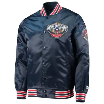 New Orleans Pelicans Starter Blu Satin Jacket