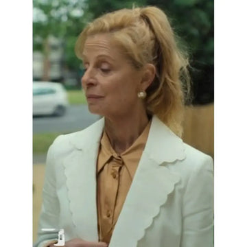 Margeaux Fake White Trim White Blazer