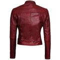 Amy Maroon Leather Jacket