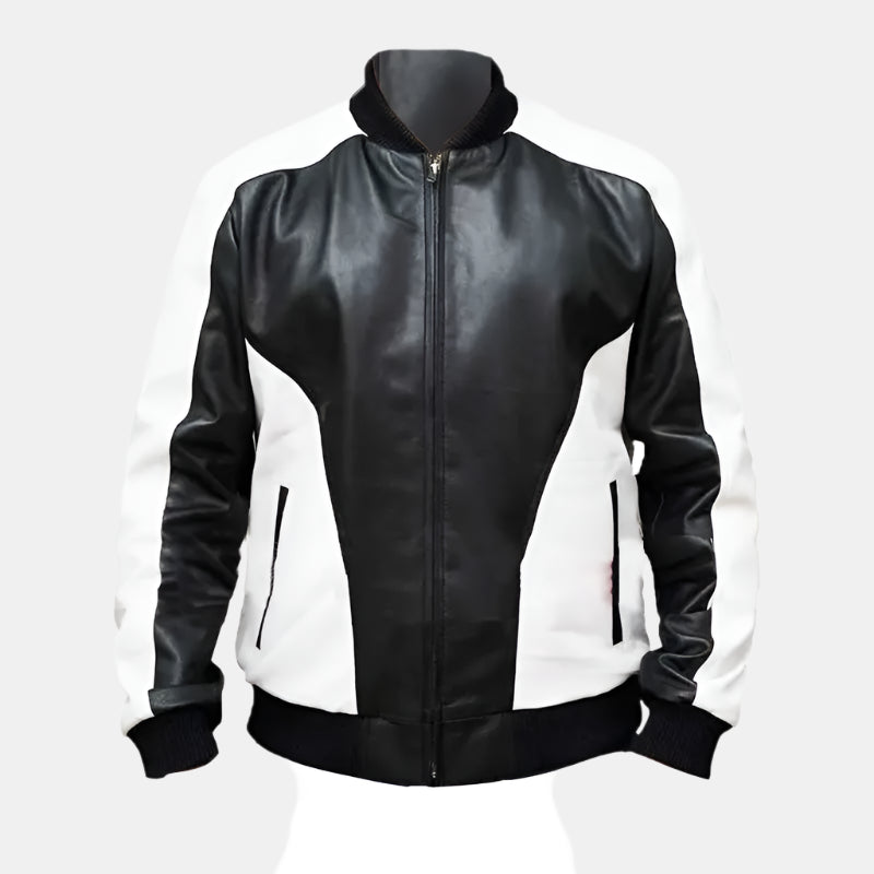 Mohammed Amer Black Adam Bomber Leather Jacket