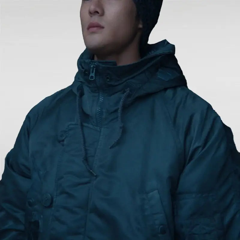 Ren Watabe Hooded Grey Polyester Jacket
